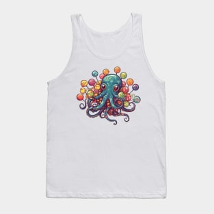 Funny Comic Octopus with Lollipops Tank Top